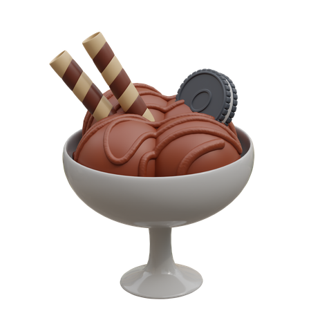 Four Scoops Of Ice Cream  3D Icon