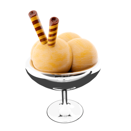 Four Scoops Of Ice Cream  3D Icon