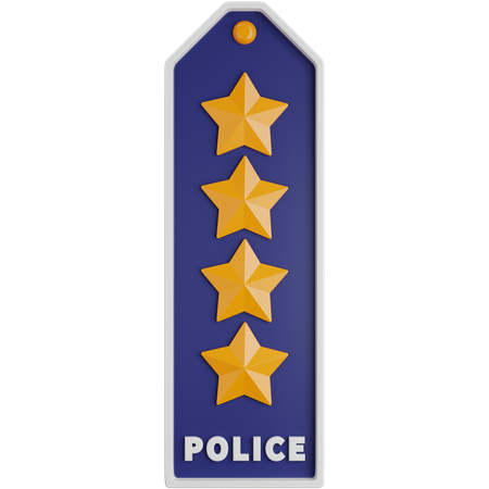 Four Star Police Rank  3D Icon