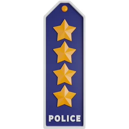 Four Star Police Rank  3D Icon