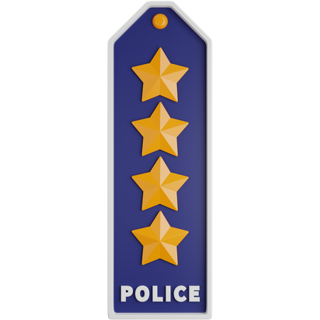Four Star Police Rank  3D Icon