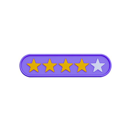 Four Star Rate  3D Illustration