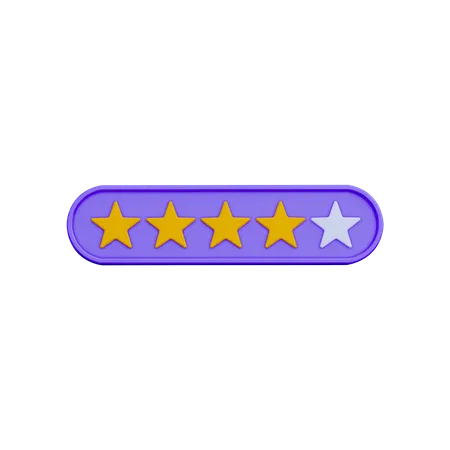 Four Star Rate  3D Illustration