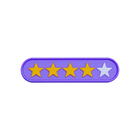 3 D Star Rating Review 3D Illustration