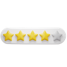 four star rating 3d logo