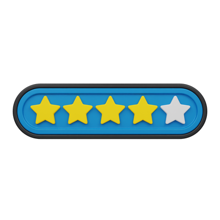 Four Star Rating  3D Icon