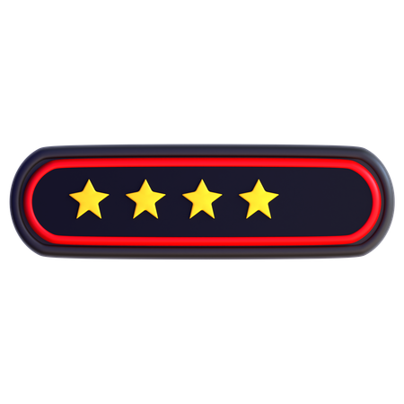 Four Star Rating  3D Icon
