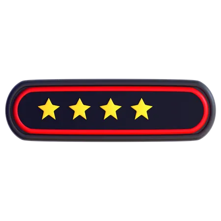 Four Star Rating  3D Icon