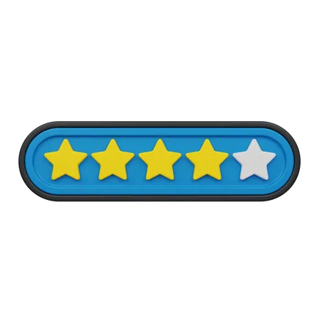 Four Star Rating  3D Icon