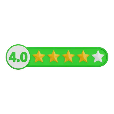 Four Star Rating  3D Icon