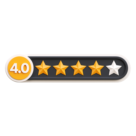 Four Star Rating  3D Icon