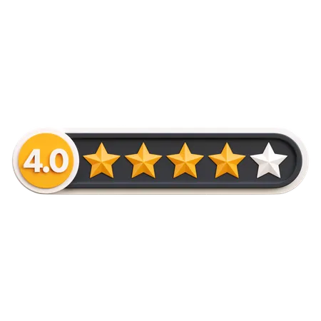 Four Star Rating  3D Icon