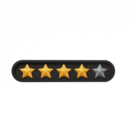 Four Star Rating  3D Icon