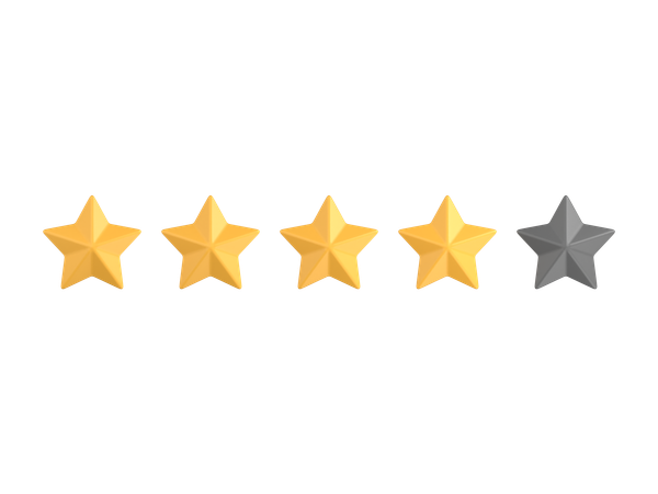 Four Star Rating  3D Icon