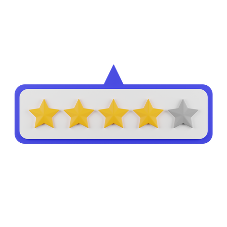 Four Star Rating  3D Illustration