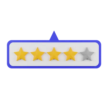 Four Star Rating  3D Illustration