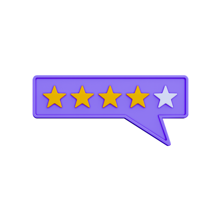 Four Star Rating  3D Illustration