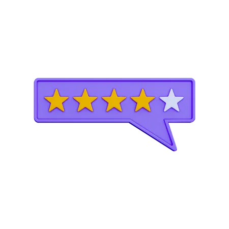 Four Star Rating  3D Illustration