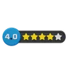 Four Star Rating Circle Label