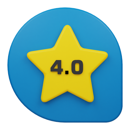 Four Star Rating Comment  3D Icon