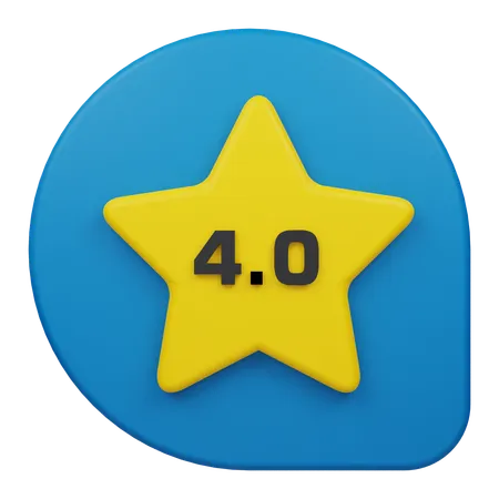 Four Star Rating Comment  3D Icon