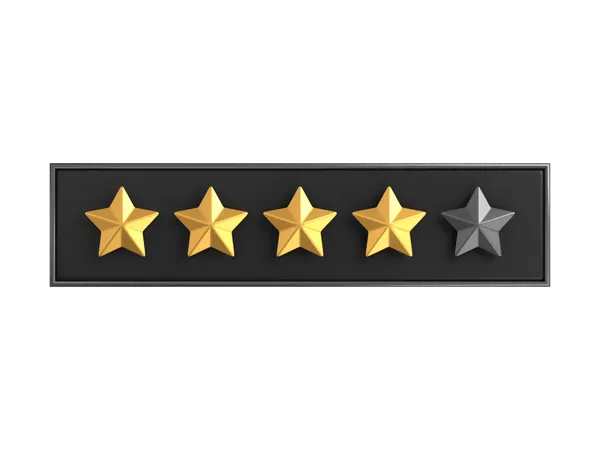 Four Star Rating Label  3D Icon