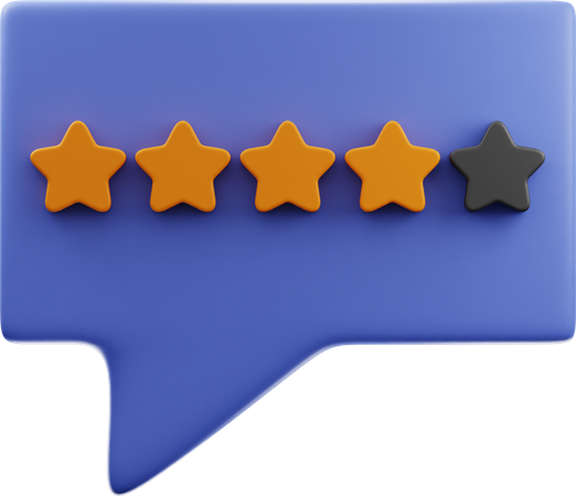 Four Stars Feedback  3D Illustration