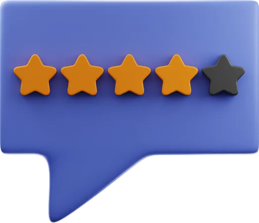 Four Stars Feedback  3D Illustration