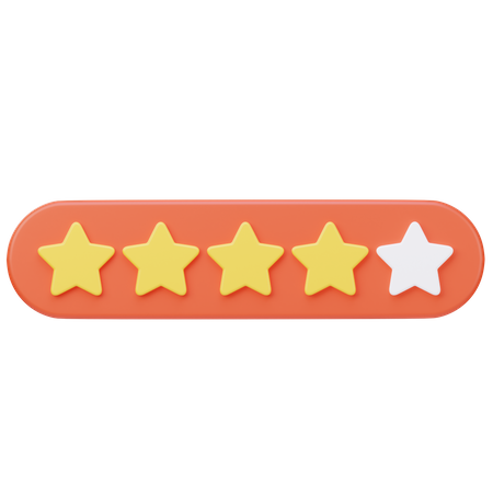 Four Stars Rating  3D Icon