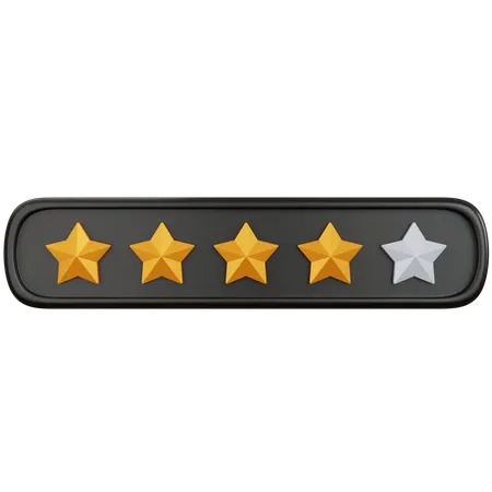 Four Stars Rating  3D Illustration