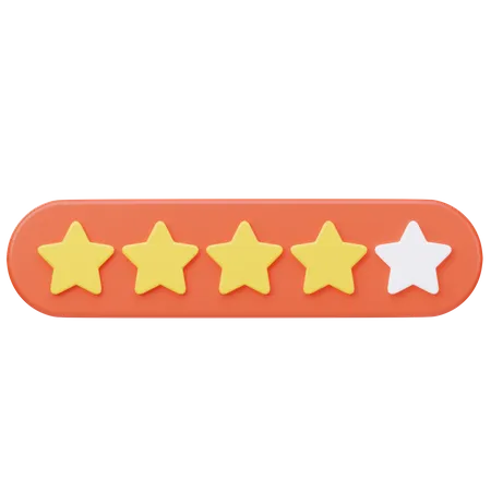 Four Stars Rating  3D Icon