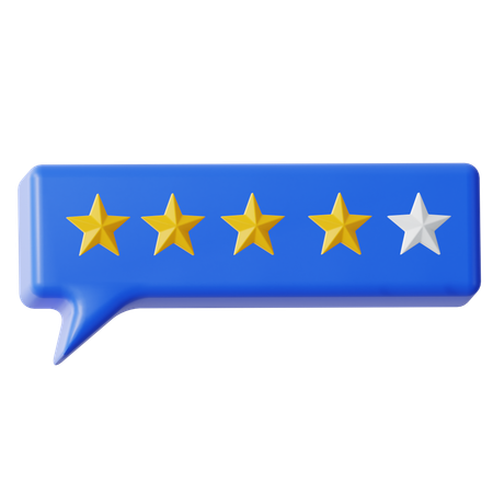 Four Stars Review Chat  3D Icon