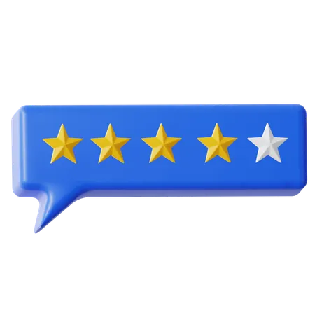 Four Stars Review Chat  3D Icon