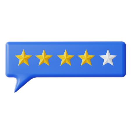 Four Stars Review Chat  3D Icon