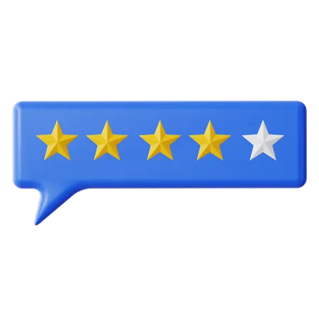 Four Stars Review Chat  3D Icon