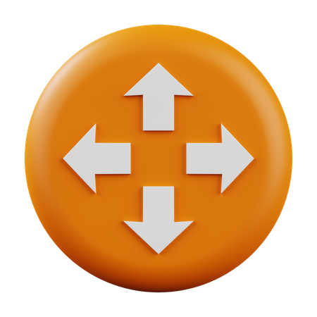Four-way directional arrow  3D Icon