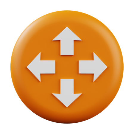 Four-way directional arrow  3D Icon