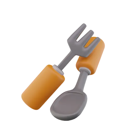 Fourchette cuillère  3D Icon