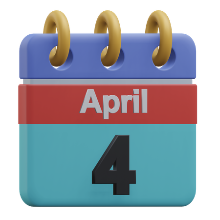 Fourth April  3D Icon