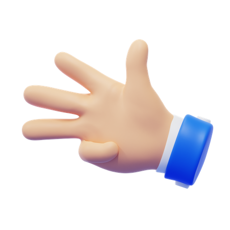 Fourth Finger Hand Gesture  3D Icon