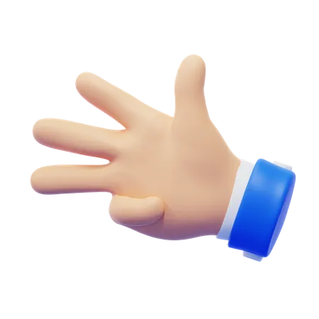 Fourth Finger Hand Gesture  3D Icon