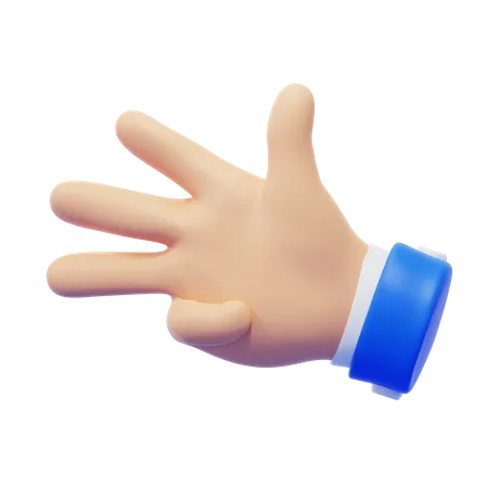 Fourth Finger Hand Gesture 3D Icon