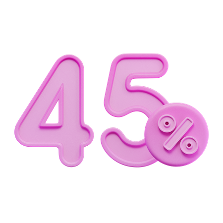 Fourty Five Percent 45 Percent  3D Icon