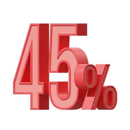 Fourty Five Percent 45 Percent  3D Icon