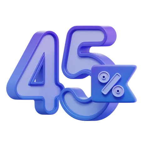 Fourty Five Percent 45 Percent  3D Icon