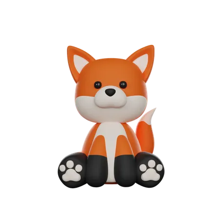 Cute 3 D Character Red Fox Toy 3D Icon