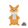 3d cute fox logo