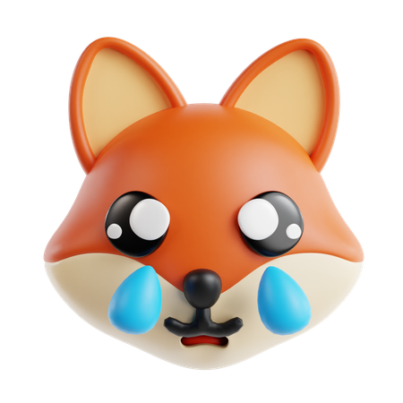 Fox Crying Face Emoji  3D Icon