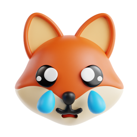 Fox Crying Face Emoji  3D Icon