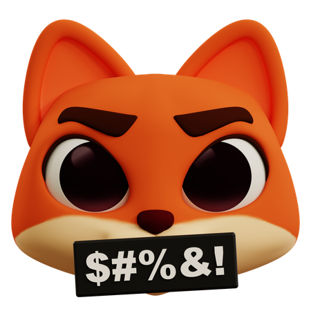 Fox Curse Emoji  3D Icon